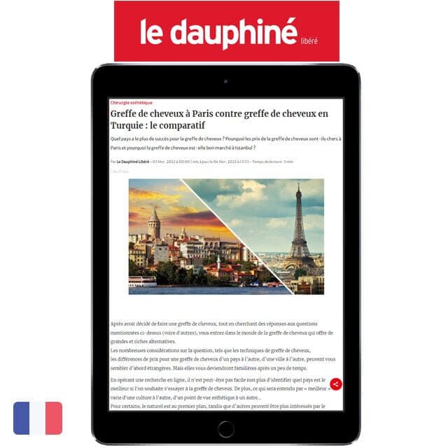 フランスの「Le Dauphine」でトルコ植毛とパリ植毛の比較記事が掲載されました。