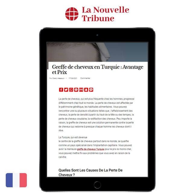 フランスの「La Nouvelle Tribune」でトルコ植毛の魅力が特集されました。